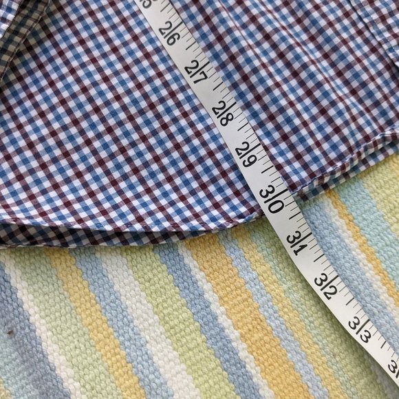 ⭐ J. Crew Maroon / Navy / White plaid button up size Large - Picture 4 of 7